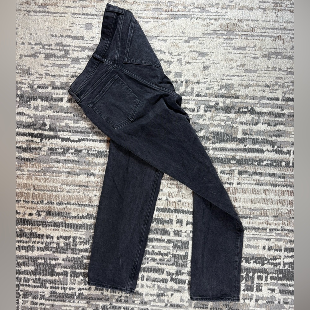 Abercrombie & Finch Black The Dad Highrise Jeans Crossover Front Size 6 Long - Picture 10 of 11